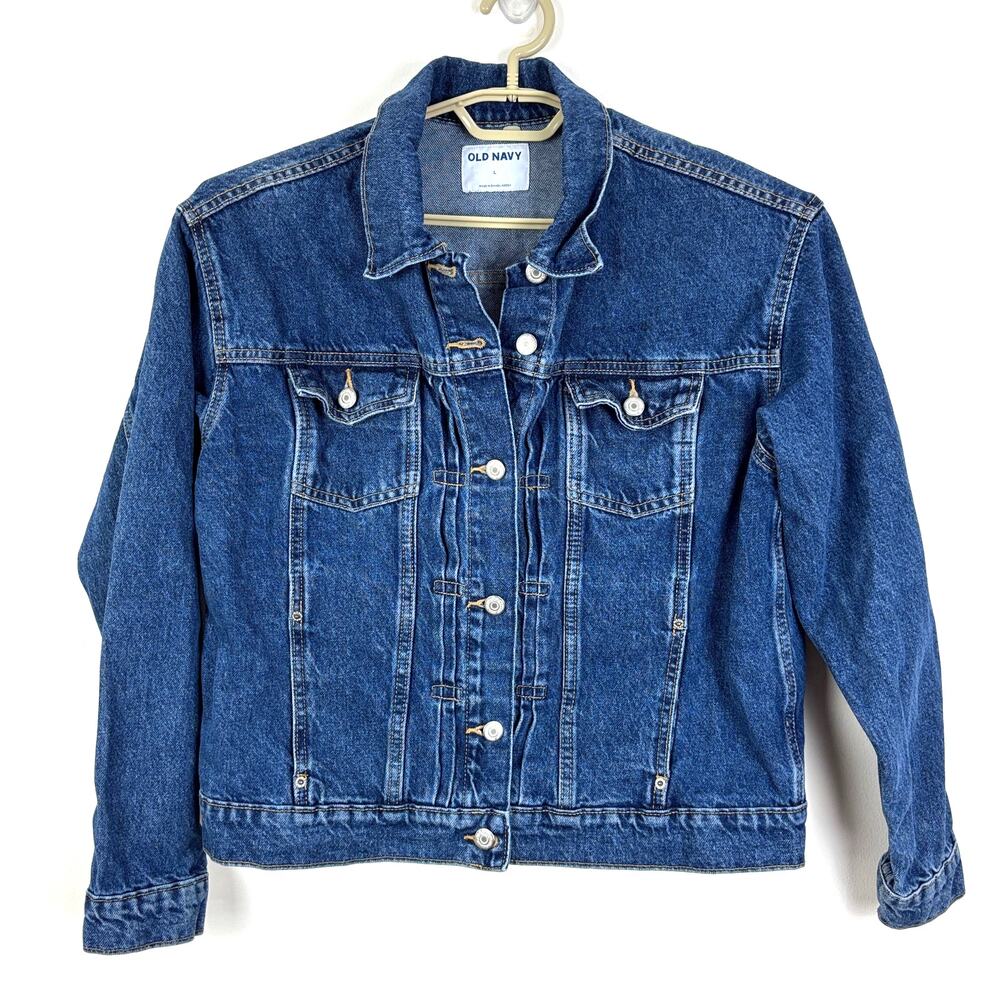 Old Navy Relaxed Classic Denim Trucker Jean Jacket Large 100% cotton 821524